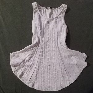 2/$10 Neblina White Peplum Sleeveless Top
